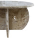 Troia Light Travertine Unfilled Round Polished Coffee Table (D)27.5" (H)16"