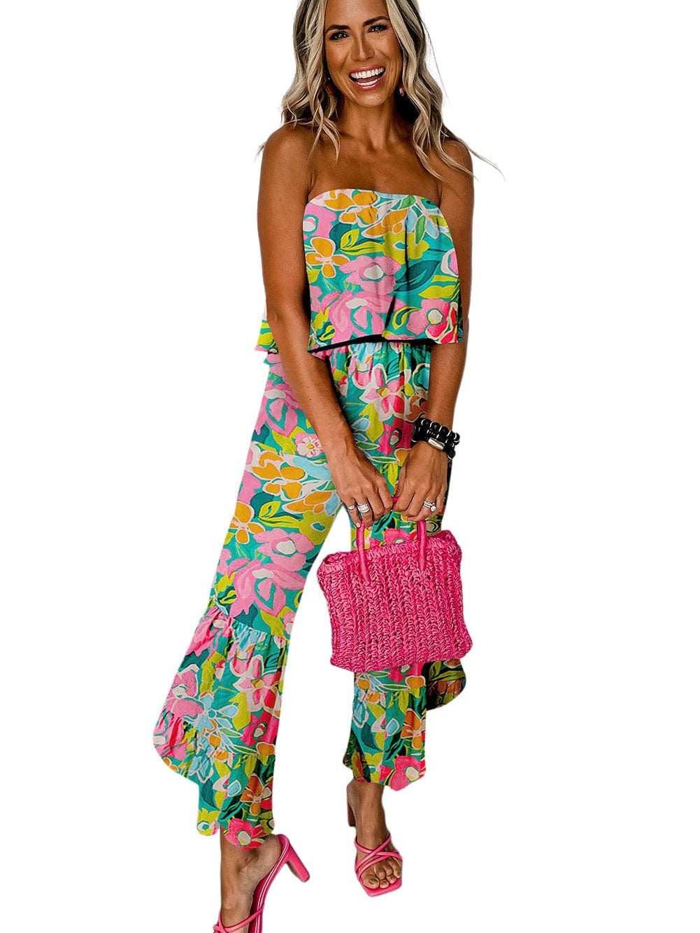 Wide Leg Ruffle Jumpsuit