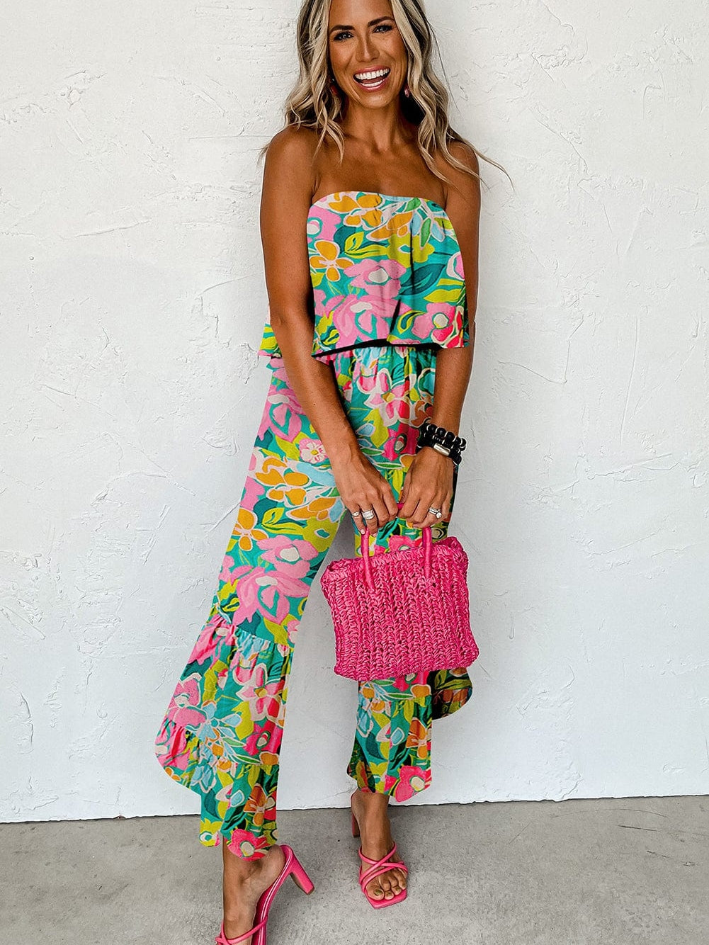 Wide Leg Ruffle Jumpsuit