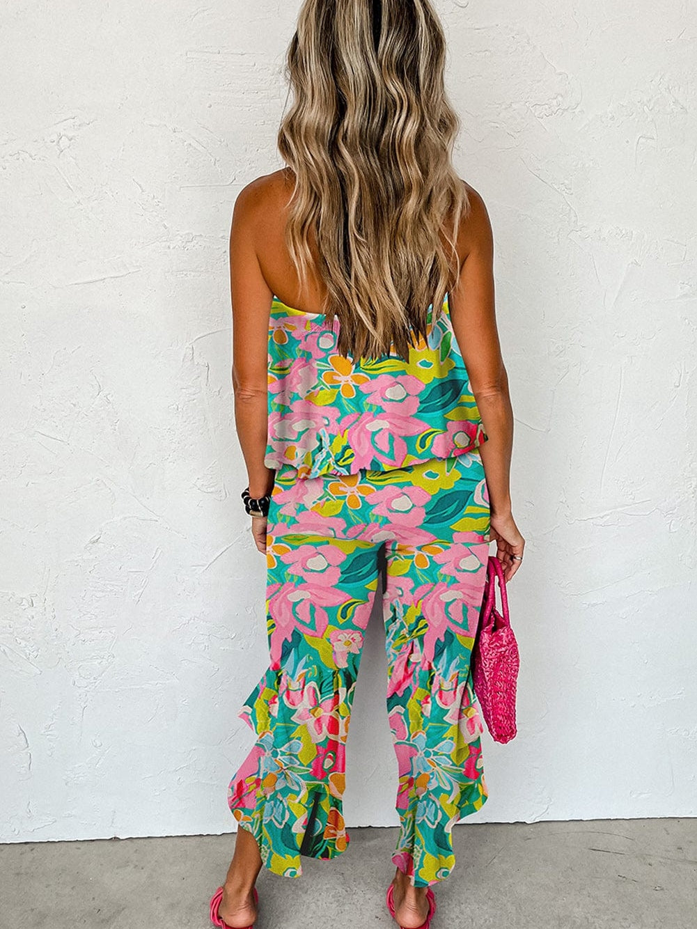 Wide Leg Ruffle Jumpsuit
