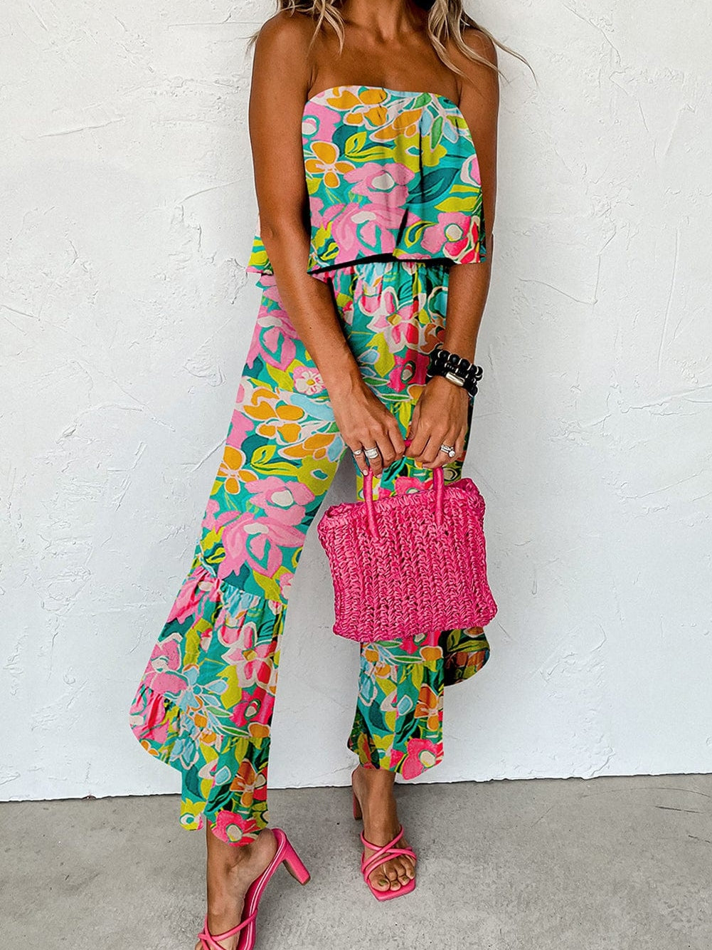 Wide Leg Ruffle Jumpsuit