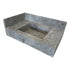 Lavabo de baño rectangular de mármol gris Tundra para montaje en pared con protector contra salpicaduras de 6" (ancho) 16" (largo) 32" (alto) 10"