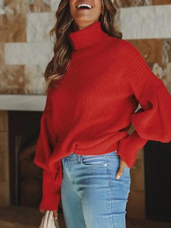 Red Merry Christmas Turtleneck Sweater