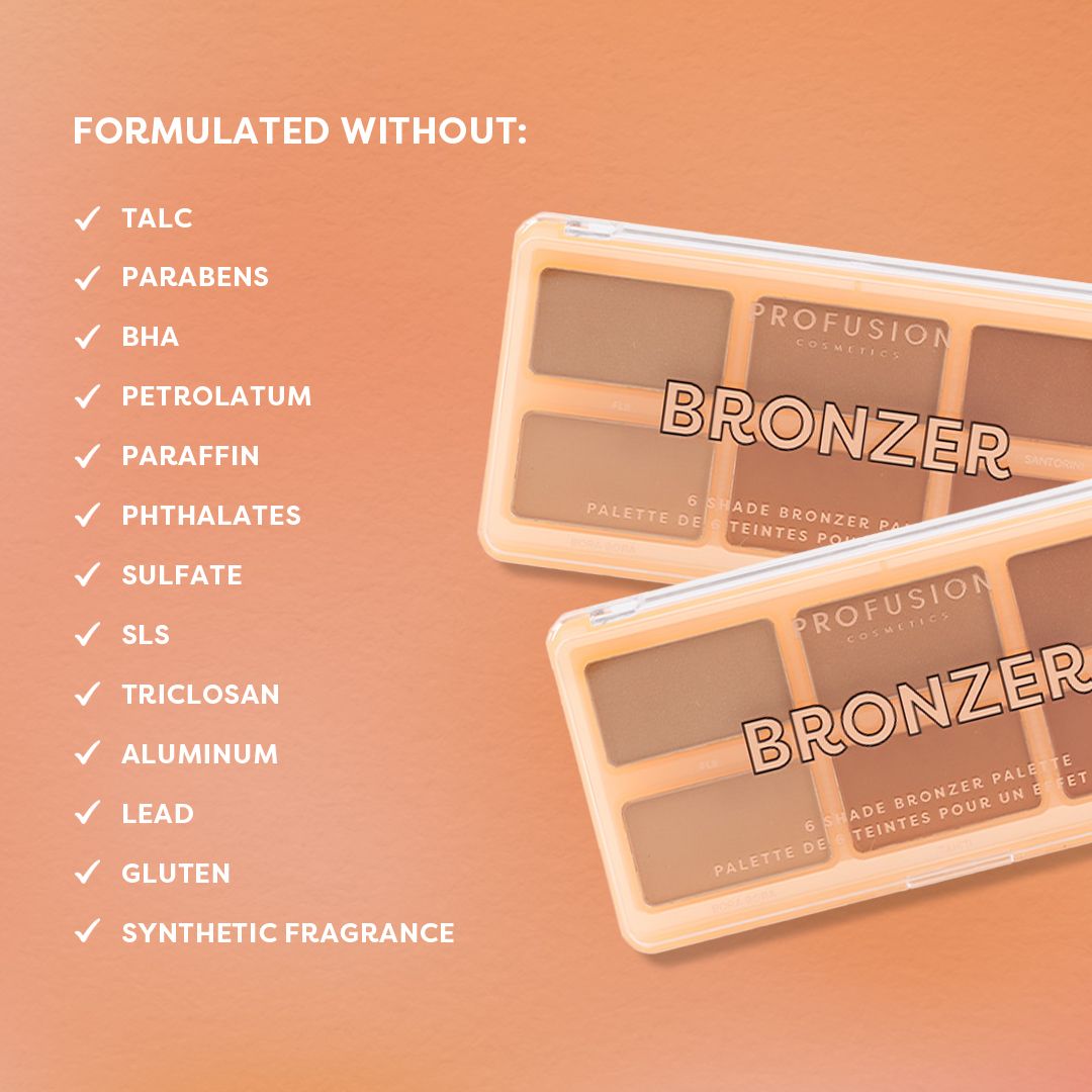 Paleta de bronceadores de 6 tonos para rostro