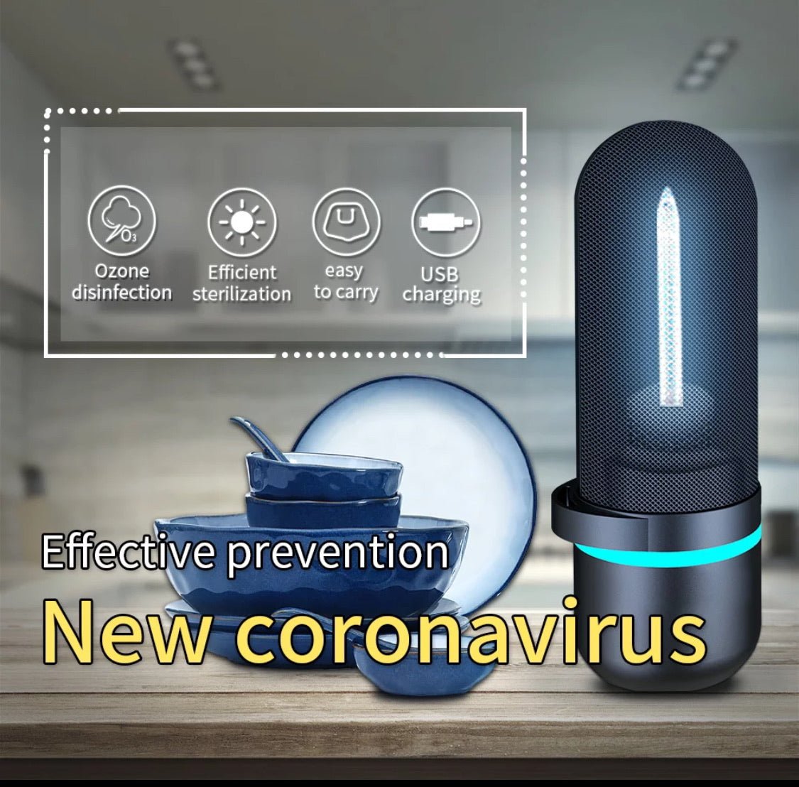 UV Light Sanitizer UVC Sterilizing Disinfection Lamp Kill 99% Germs Portable
