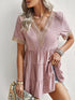 Cute V-Neck Short Sleeve Mini Dress
