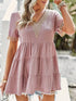 Cute V-Neck Short Sleeve Mini Dress