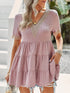 Cute V-Neck Short Sleeve Mini Dress