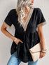 Cute V-Neck Short Sleeve Mini Dress