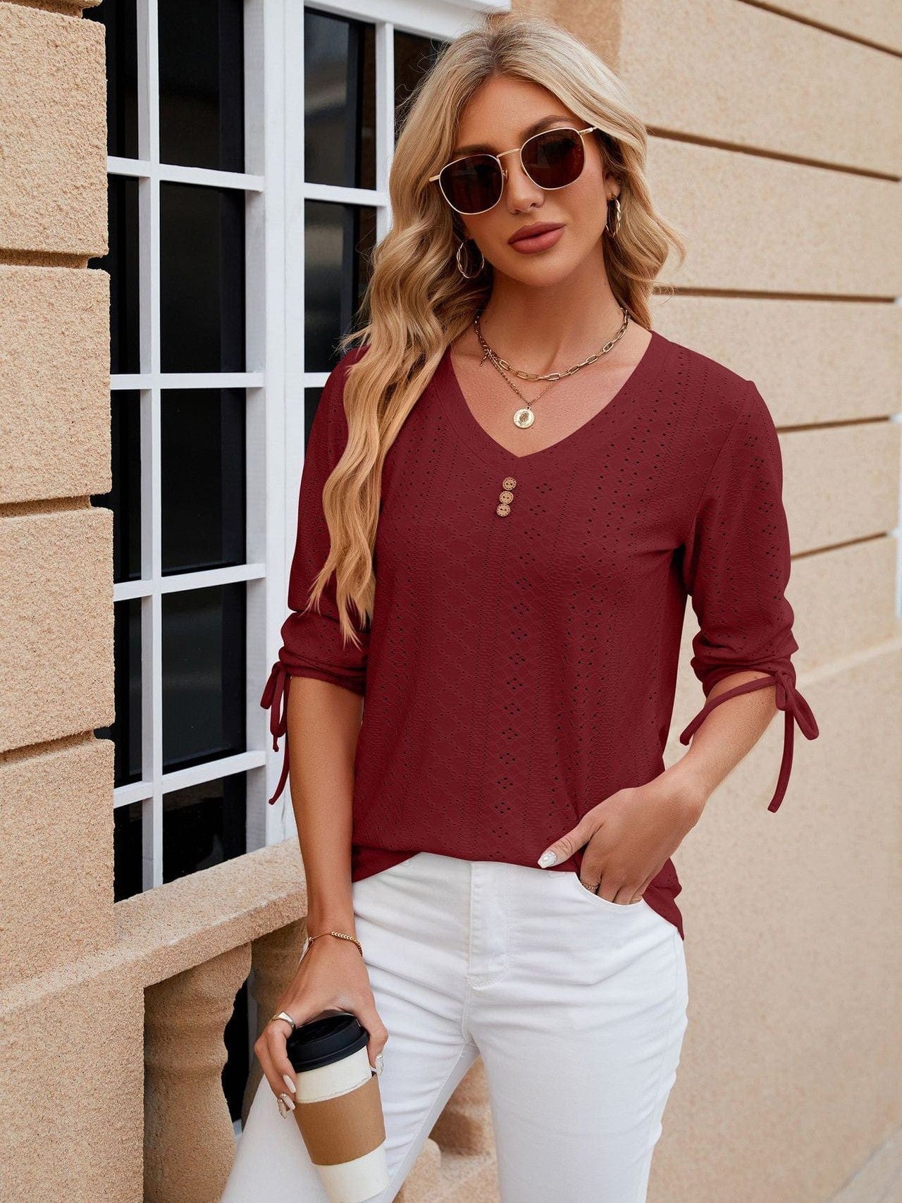 Feminine Mock Neck Top