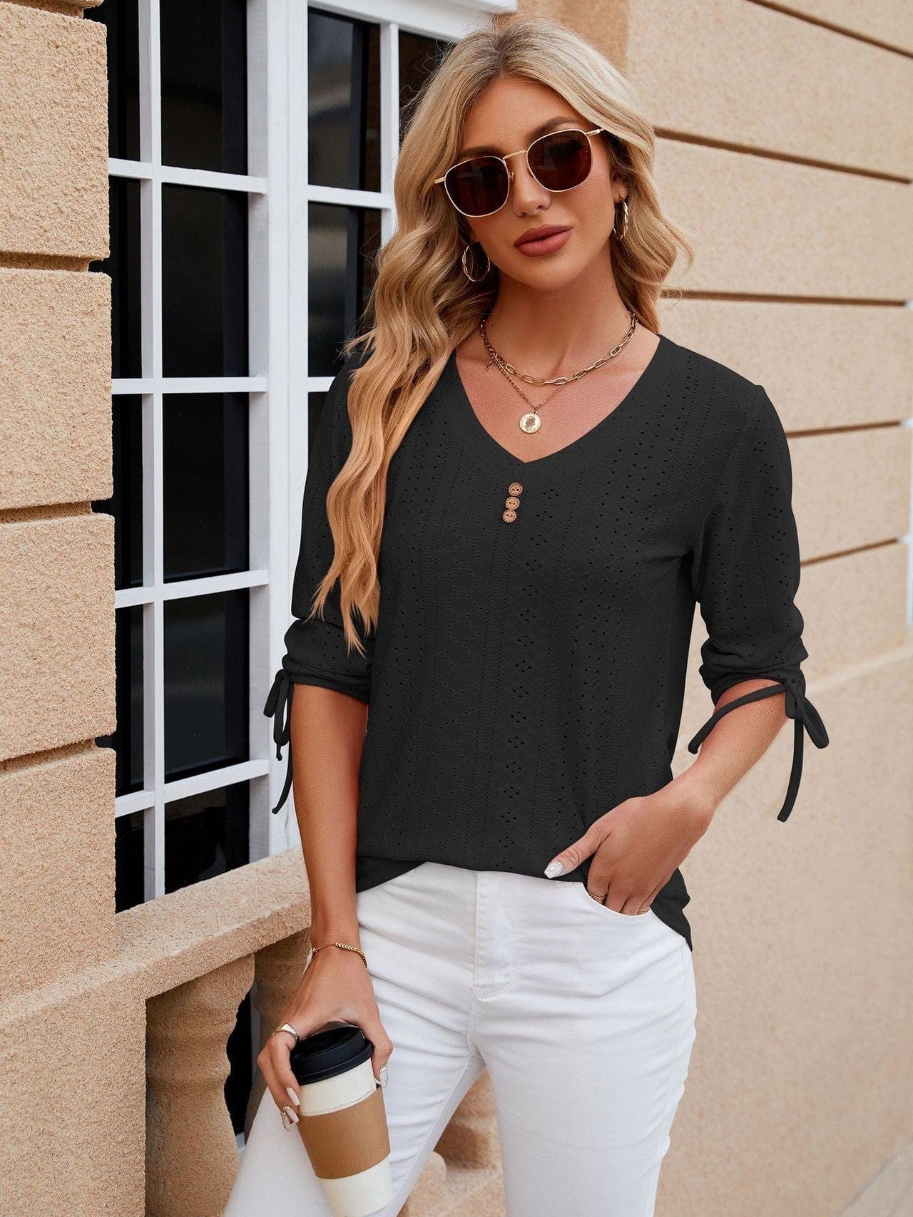 Feminine Mock Neck Top