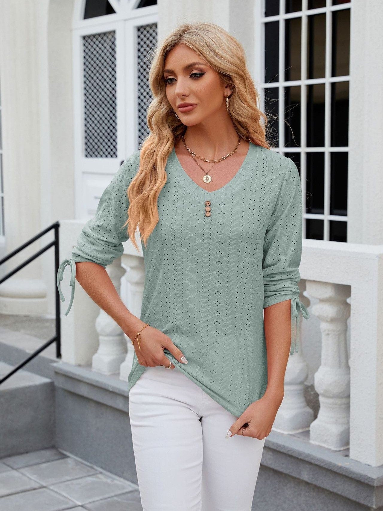Feminine Mock Neck Top