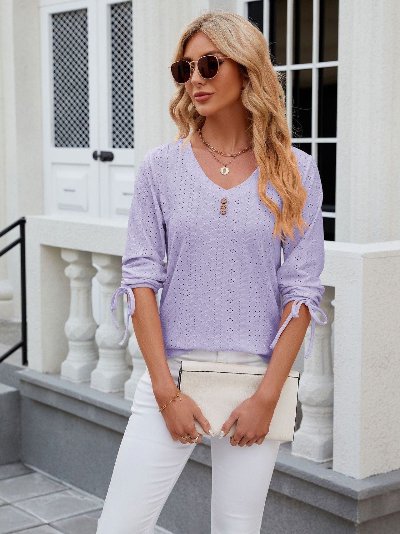 Feminine Mock Neck Top