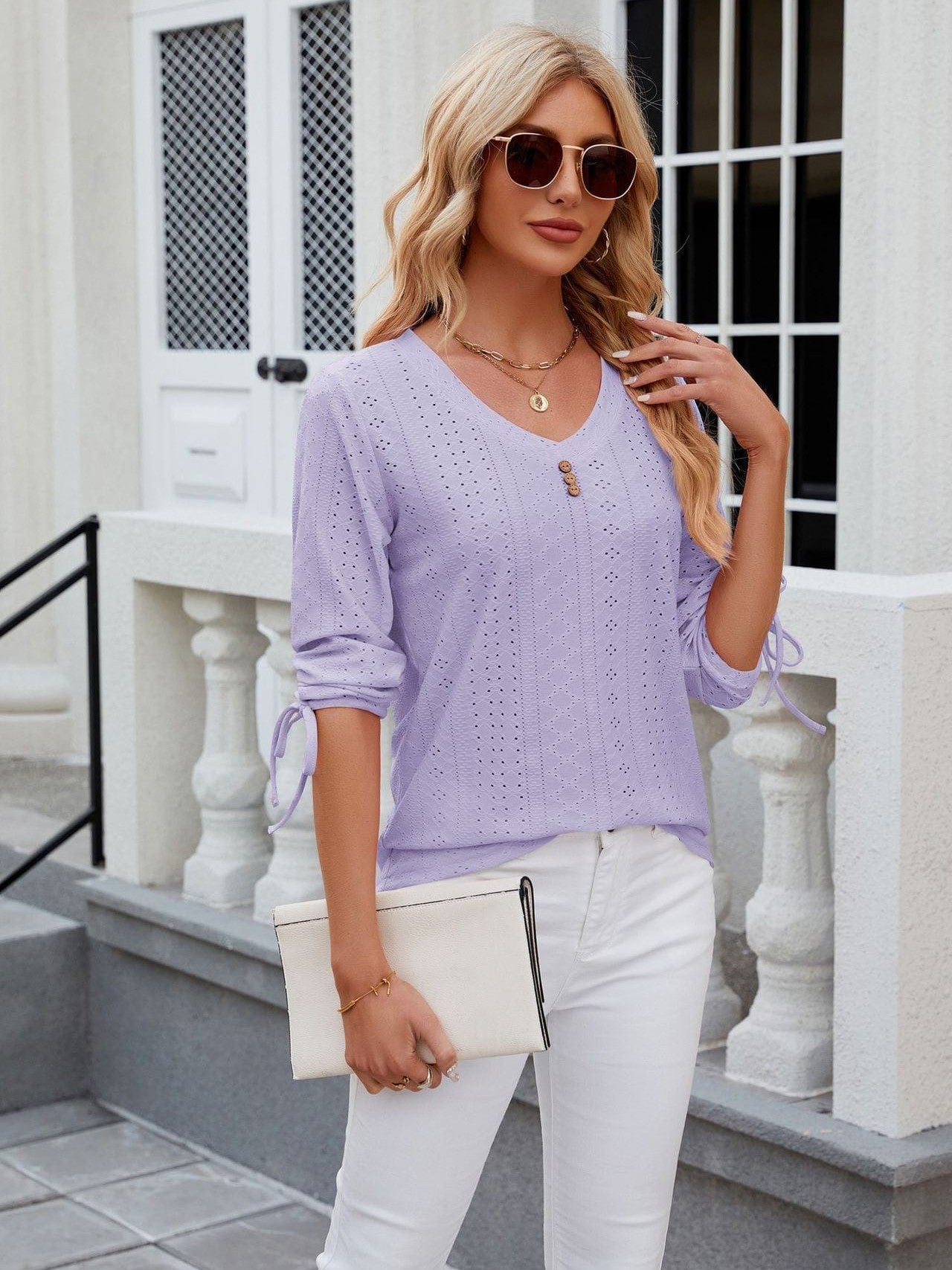 Feminine Mock Neck Top