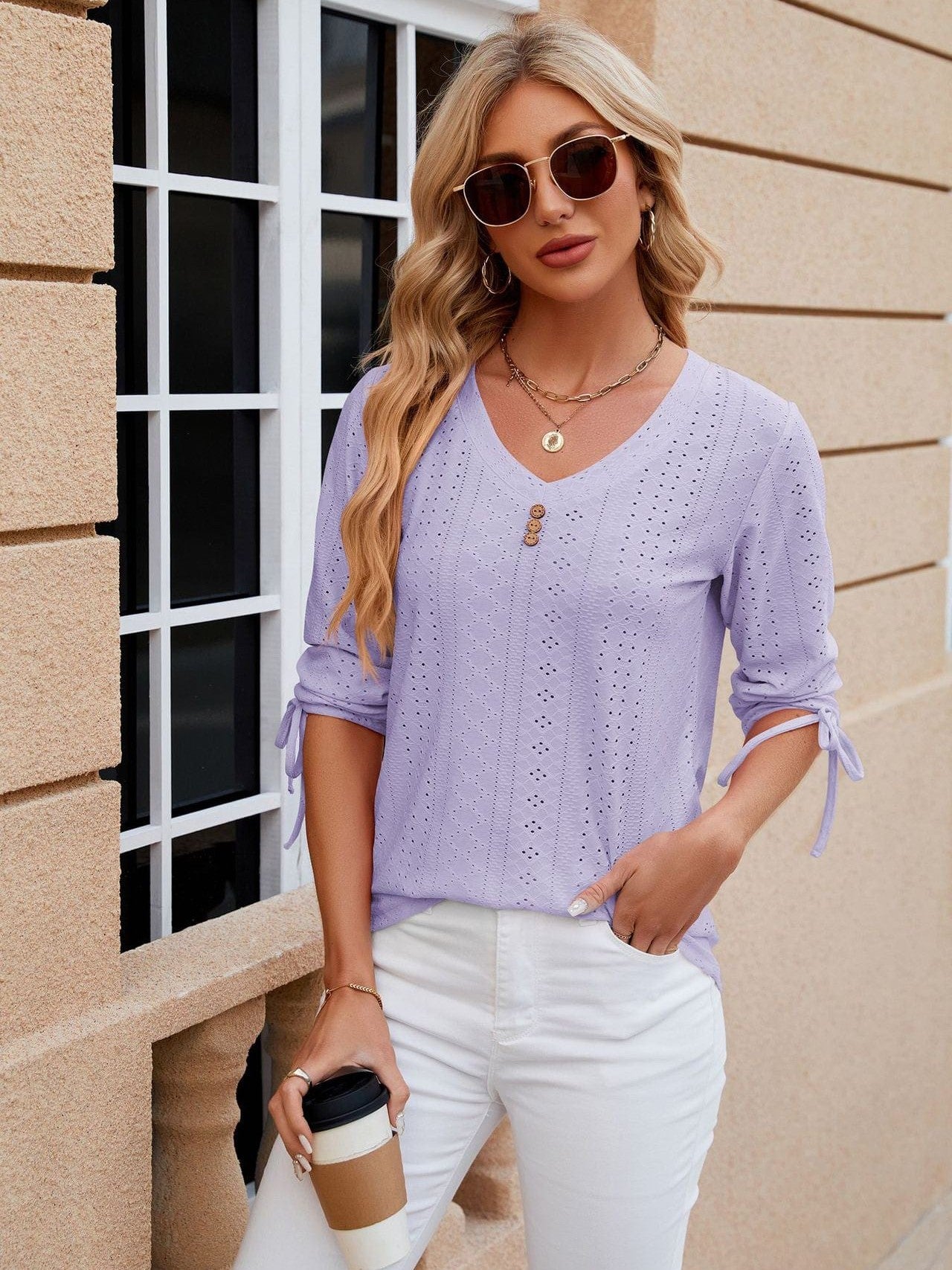 Soft and Stretchy Mock Neck T-Shirt