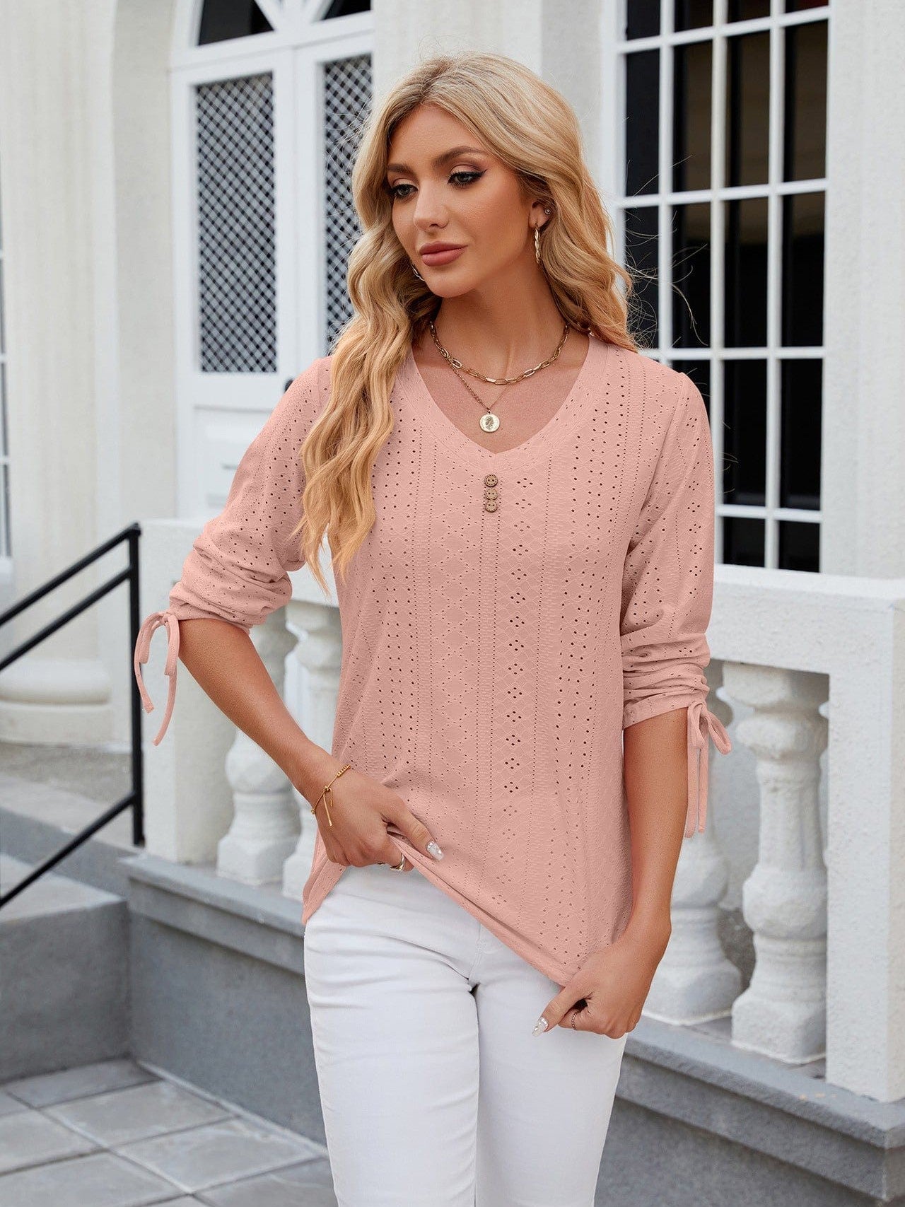 Feminine Mock Neck Top