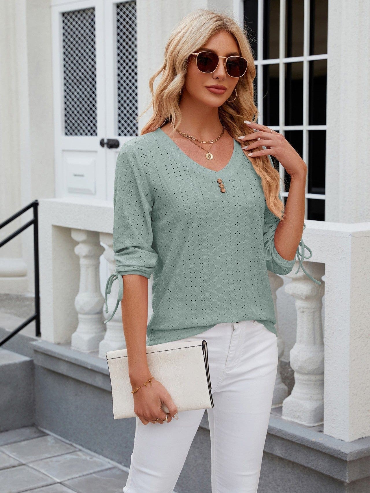 Feminine Mock Neck Top