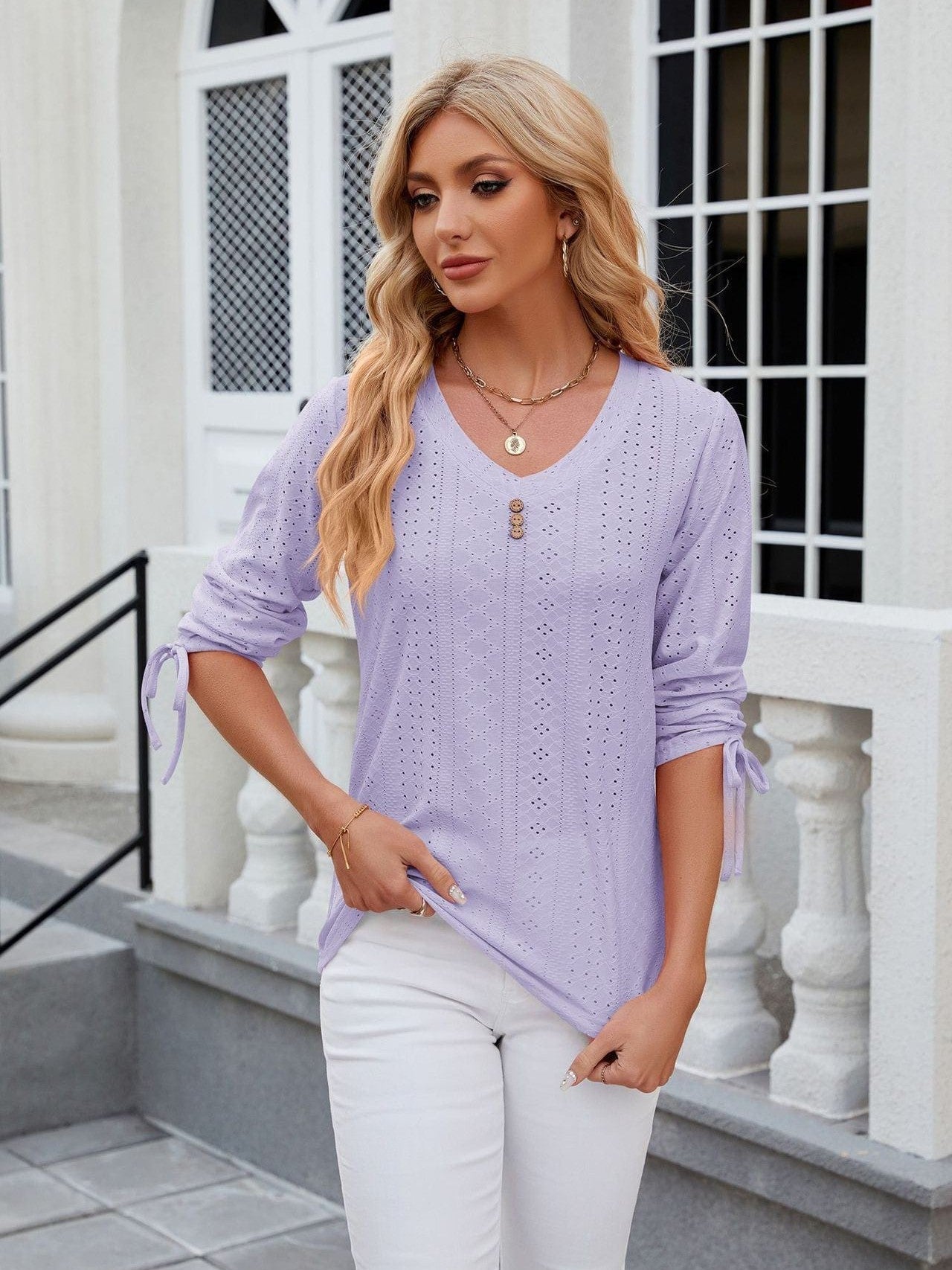 Feminine Mock Neck Top