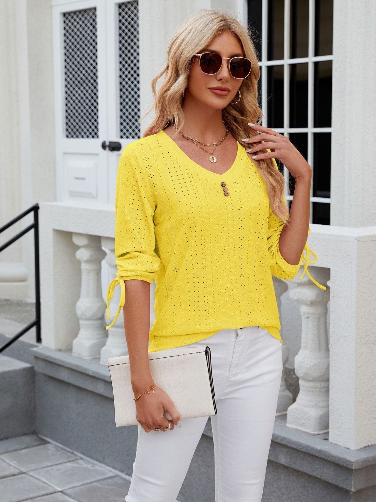 Feminine Mock Neck Top