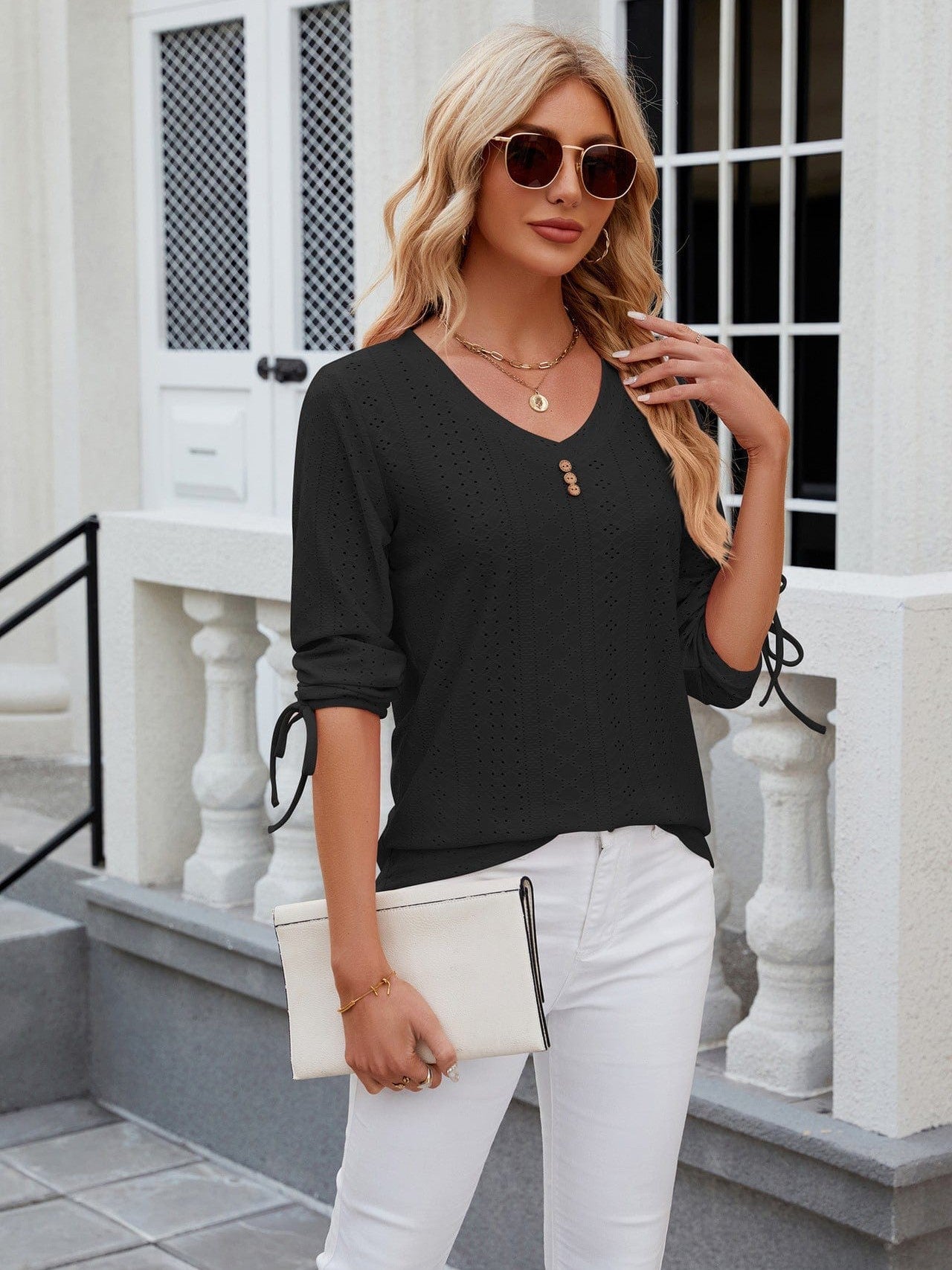Soft and Stretchy Mock Neck T-Shirt