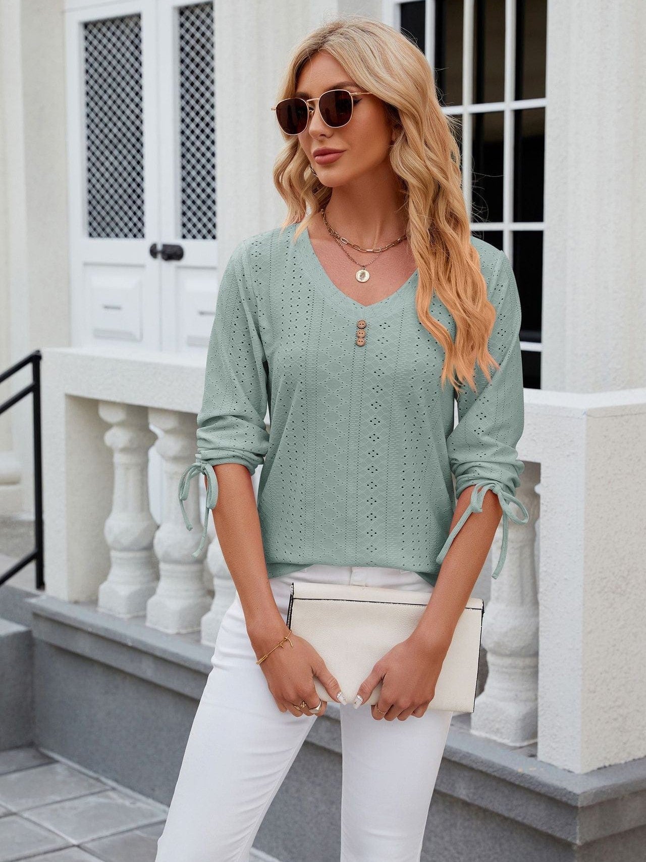 Feminine Mock Neck Top