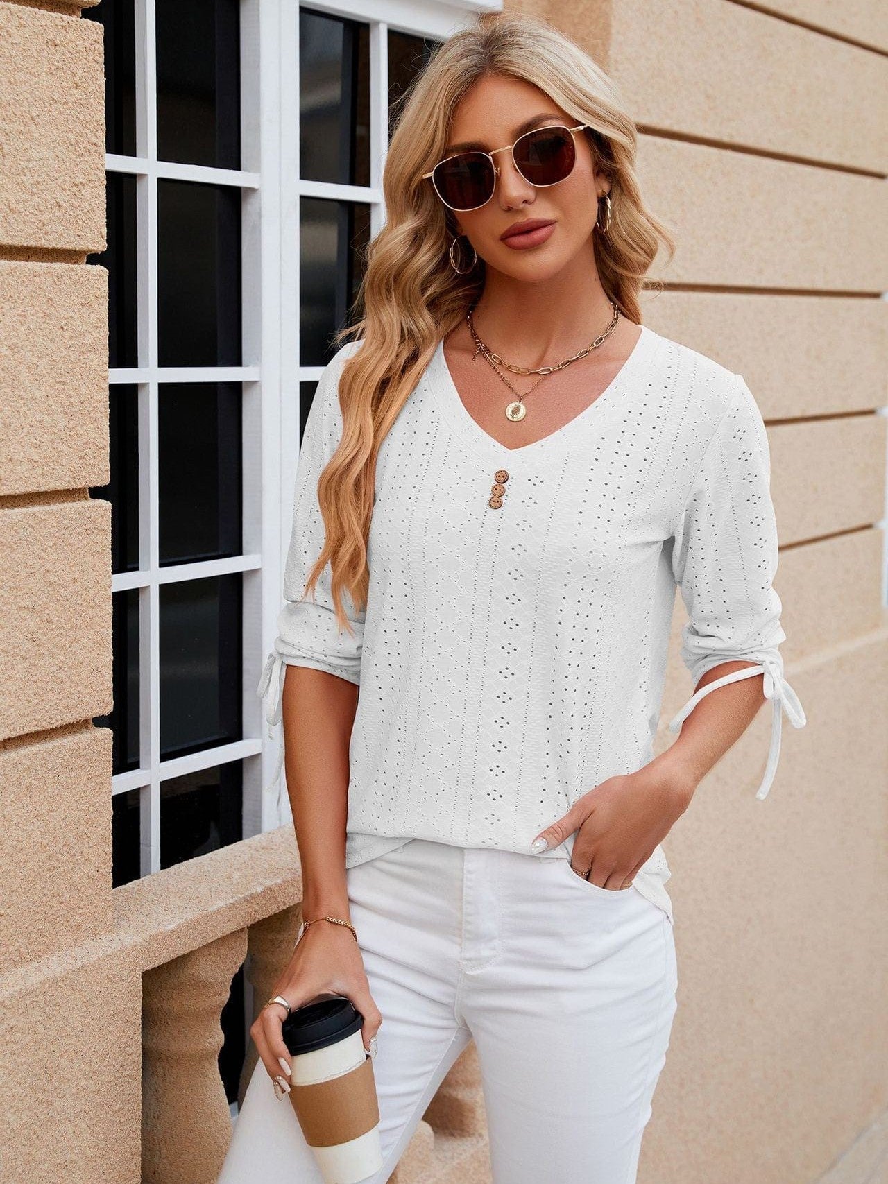 Feminine Mock Neck Top