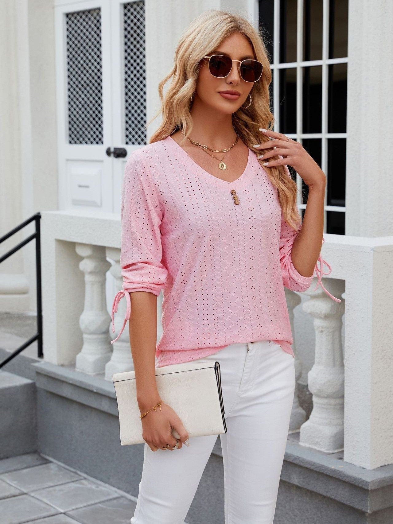 Feminine Mock Neck Top