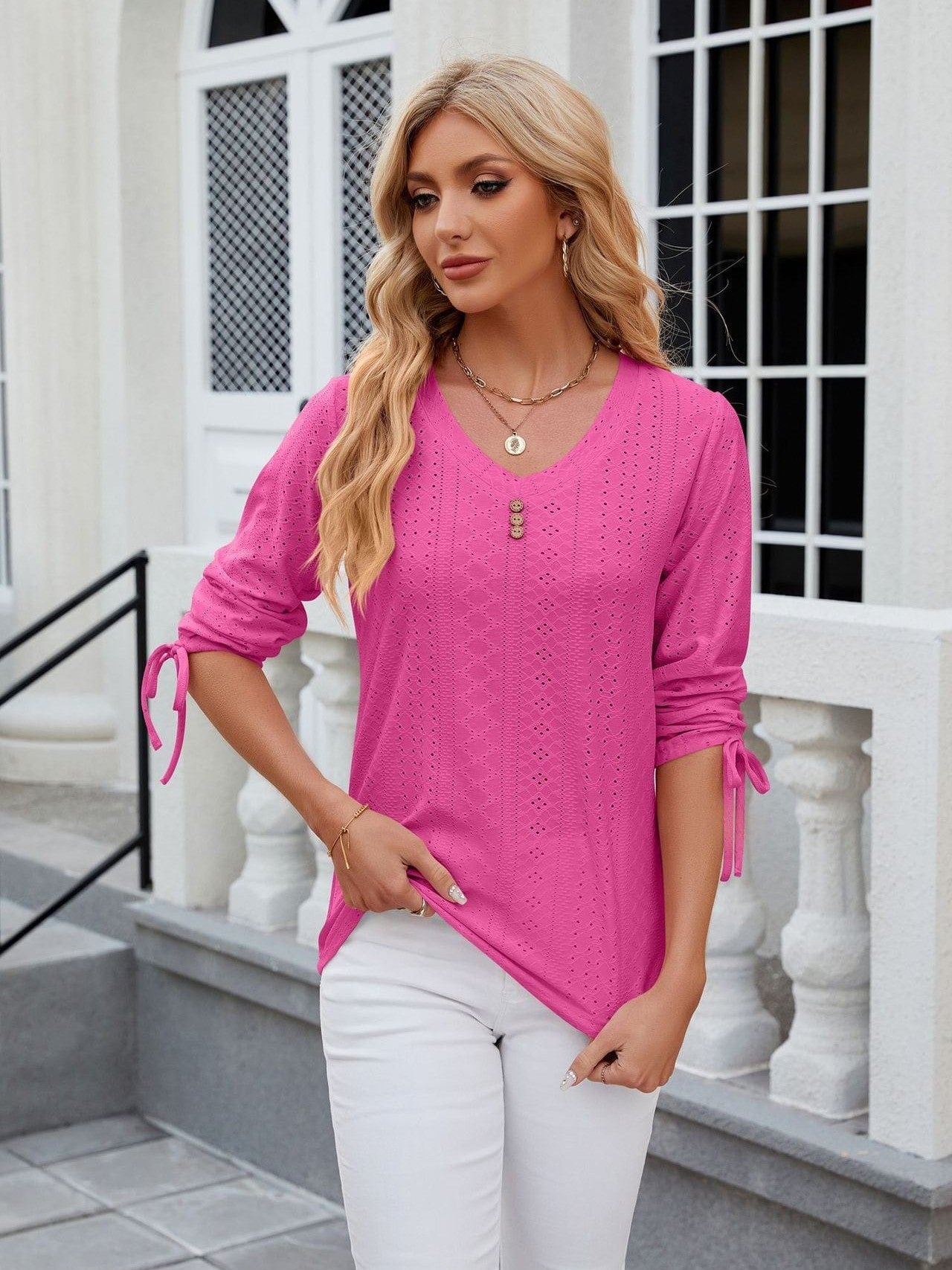Feminine Mock Neck Top