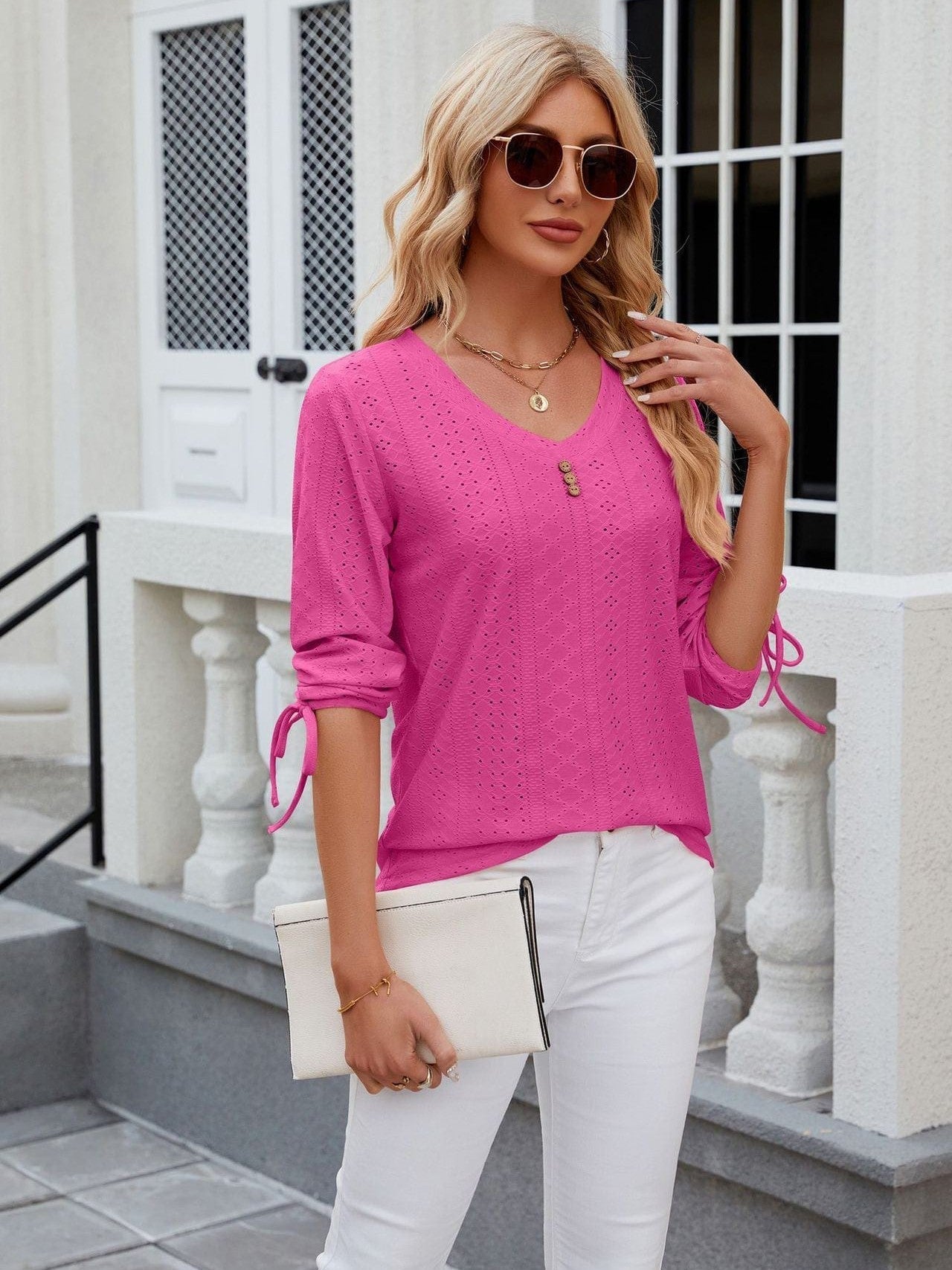 Feminine Mock Neck Top