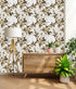 Fashionable Floral Wallpaper on White Background Chic