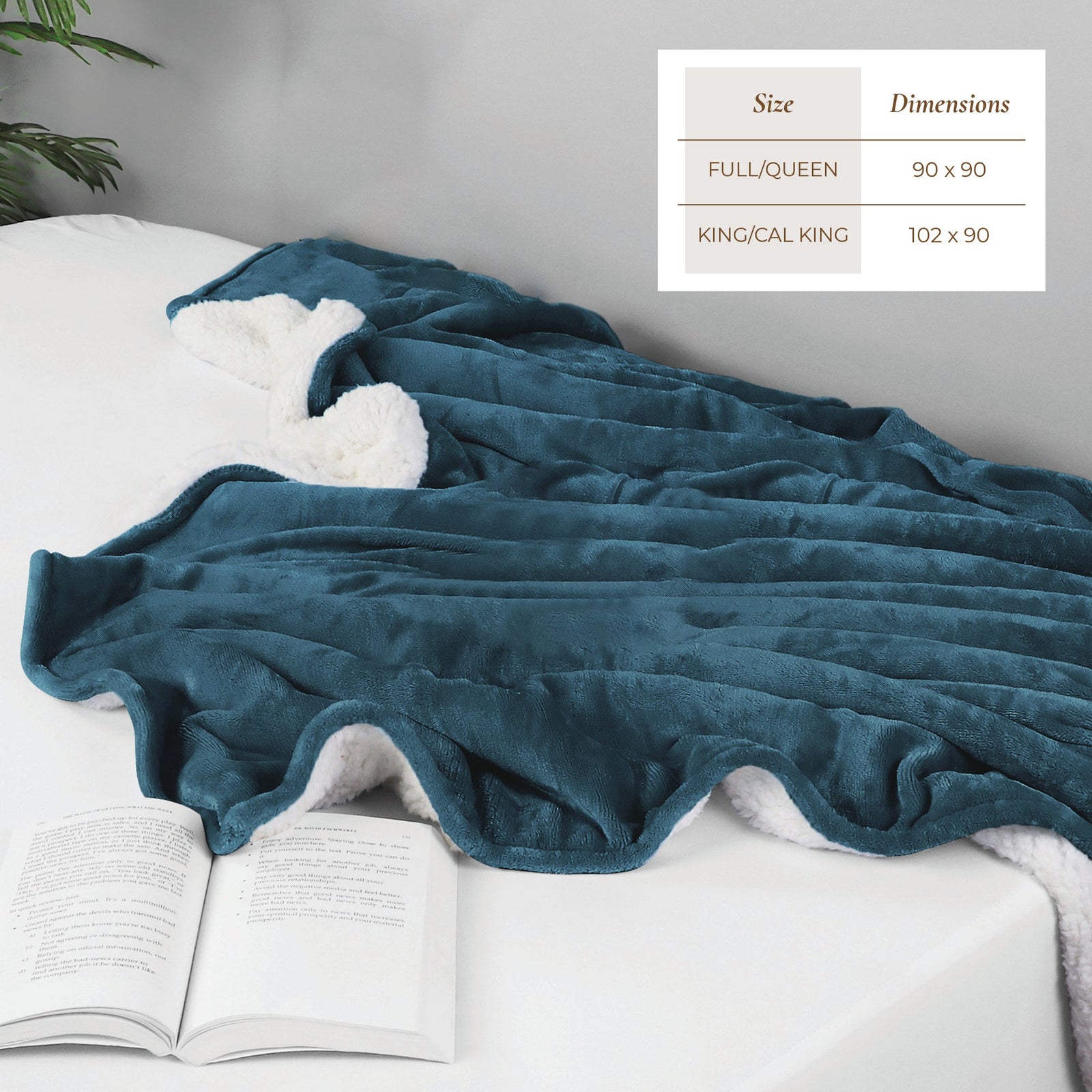 Velvet Plush Sherpa Bed Blanket - Sherpa Fleece Collection