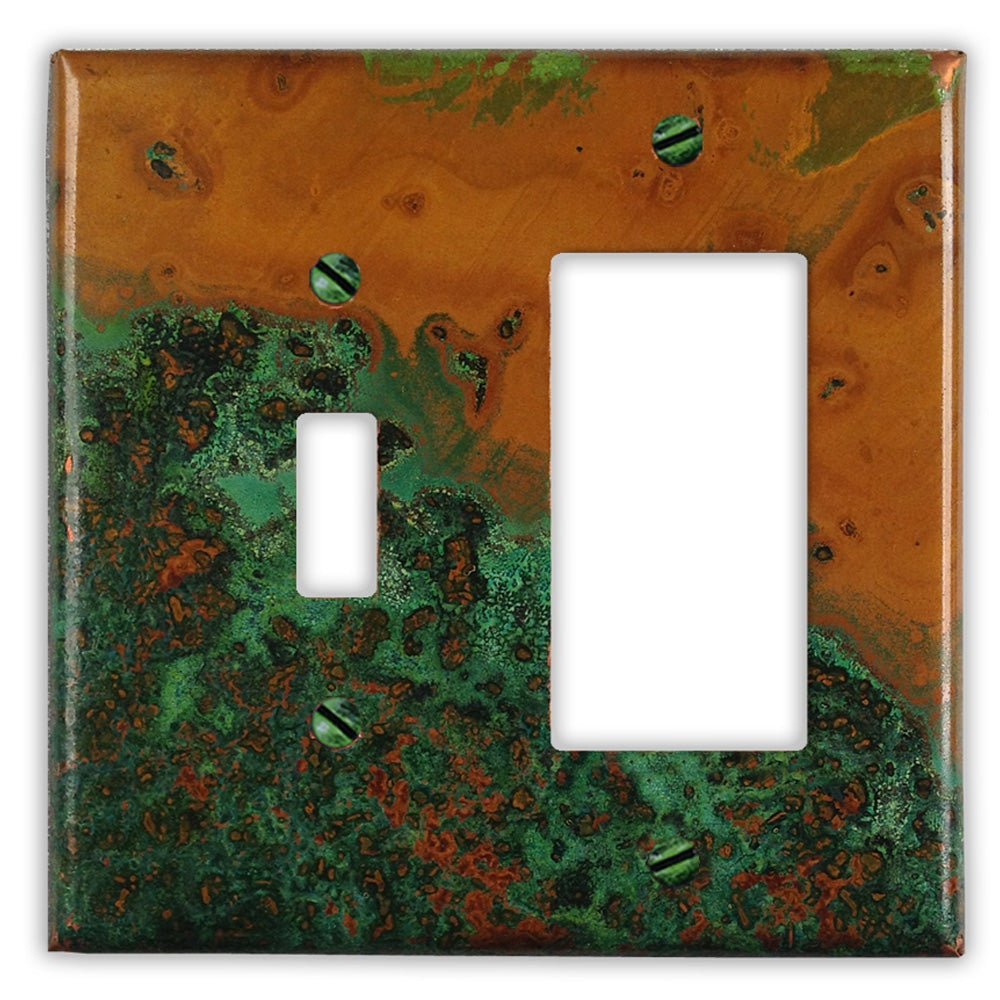 Verde Copper - 1 interruptor de palanca / 1 placa de pared basculante
