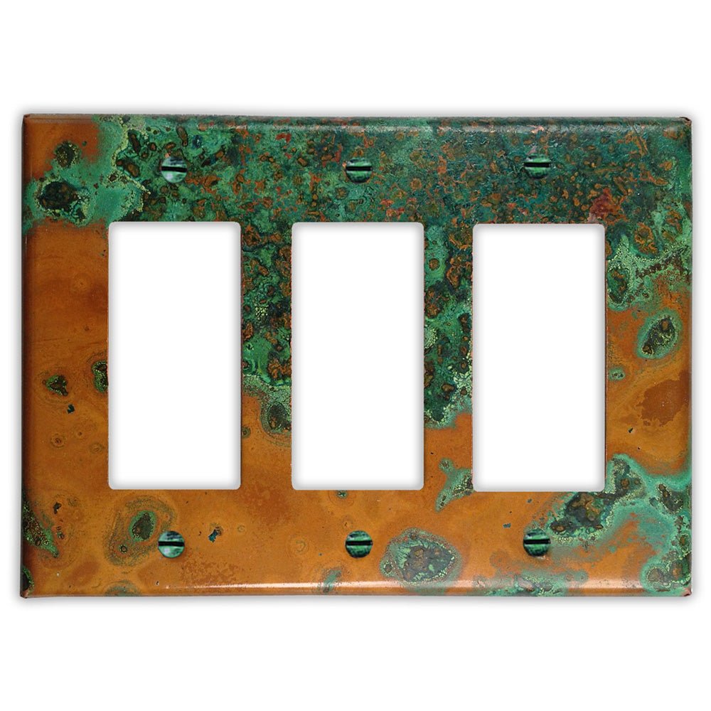 Verde Copper - Placa de pared de 3 balancines