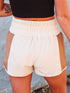 Versatile Women'S High-Waist Sports Shorts With Contrasting Hem Slits