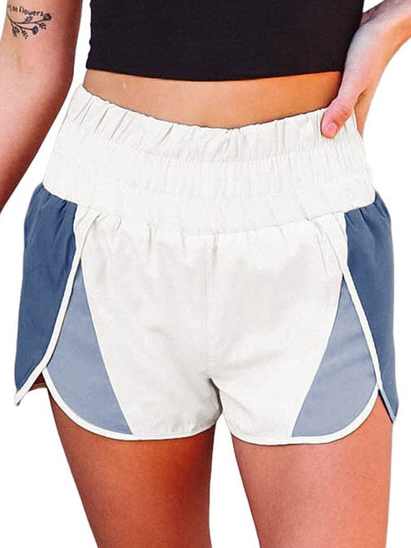 Versatile Women'S High-Waist Sports Shorts With Contrasting Hem Slits