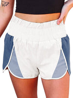 Versatile Women'S High-Waist Sports Shorts With Contrasting Hem Slits
