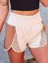 Versatile Women'S High-Waist Sports Shorts With Contrasting Hem Slits