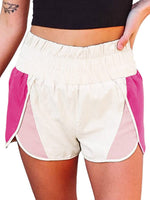 Versatile Women'S High-Waist Sports Shorts With Contrasting Hem Slits