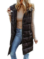 Long Sleeveless Hooded Jacket for Women