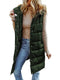Long Sleeveless Hooded Jacket for Women