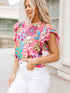 Chic Floral Print Top