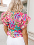 Enchanting Floral Ruffle Blouse