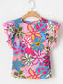 Enchanting Floral Ruffle Blouse