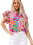 Enchanting Floral Ruffle Blouse