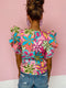 Elegant Floral Ruffle Top