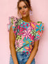 Chic Floral Print Top