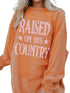 Vibrant Orange Ribbed Long Sleeve Graphic Oversized Sweater