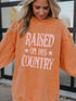 Vibrant Orange Ribbed Long Sleeve Graphic Oversized Sweater
