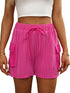 Vibrant Pink Corded Texture Cargo Shorts