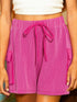 Vibrant Pink Corded Texture Cargo Shorts